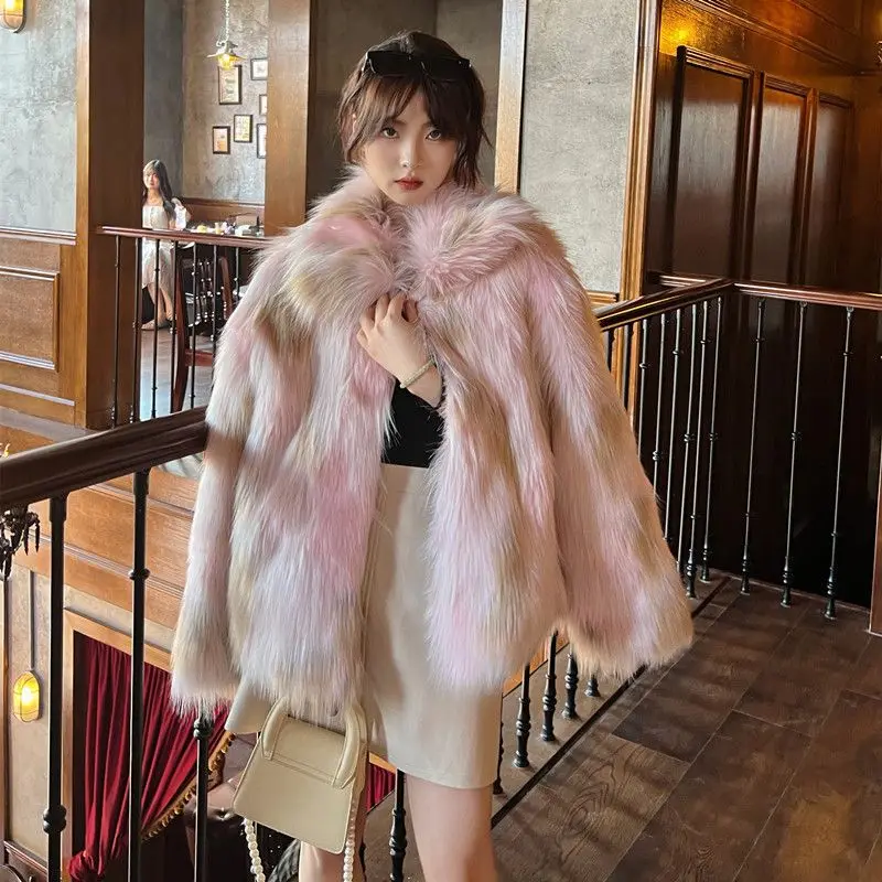 2024 Winter Thickened Fur Coat Women\'s Jacket New Temperament Loose Imitation Fur Clothing