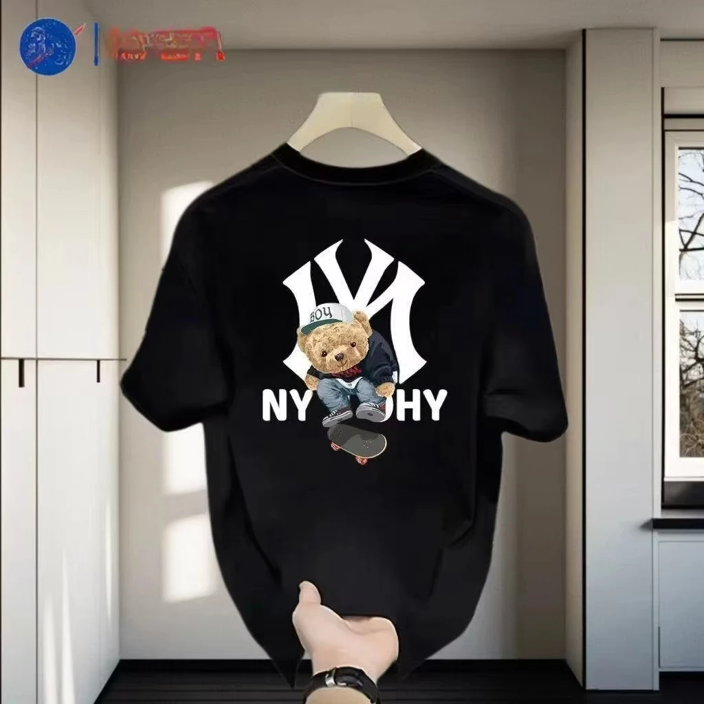 2026 New Fashion Brand Short-Sleeved Summer Men's and Women's Universal Round-neck Loose-Fitting Casual Style Printed T-Shirt