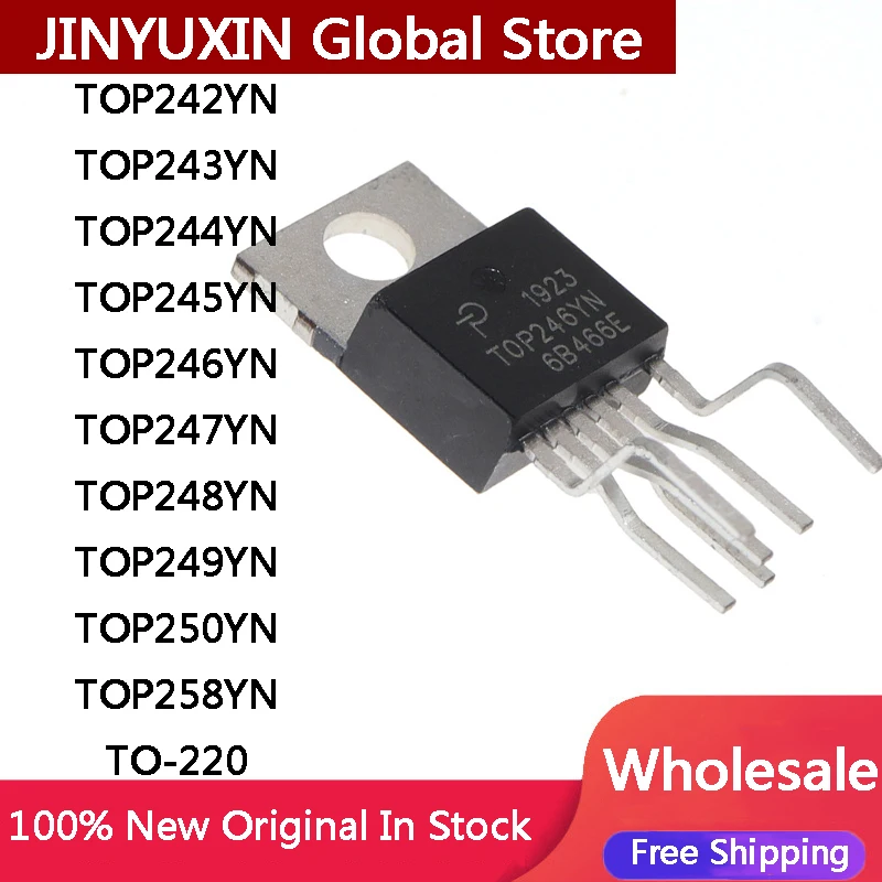 5PCS New TOP242YN TOP243YN TOP244YN TOP245YN TOP246YN TOP247YN TOP248YN TOP249YN TOP250YN TOP258YN TO-220 IC Chip In Stock