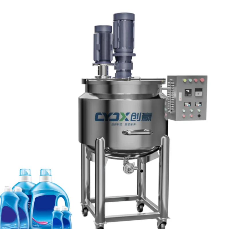CYJX 50L 100L  200L Stainless Steel Liquid Mixing tank with Agitator Electric Heating Mixing Vessel Jacketed Mixing tank