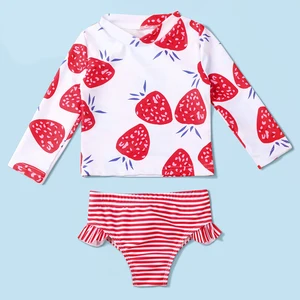 Baby Girls Badeanzug Badeanzug Erdbeerdusche Badebekleidung Kinder Badekleidung Langarm Summer Beachwear Badeanzug 12 Hauptverkaufsbikinis Mädchen 10 Jahre - №10