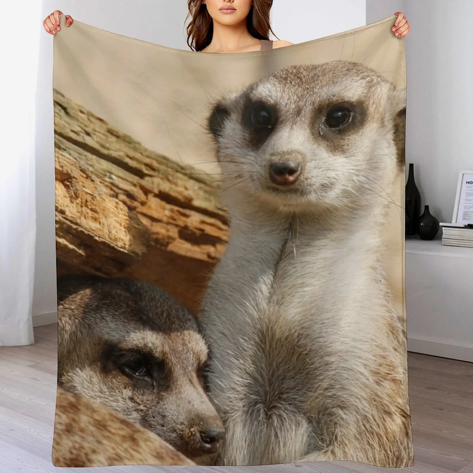 Meerkat 042 Throw Blanket Blankets Sofas Of Decoration decorative blankets and throws Soft Big Blankets