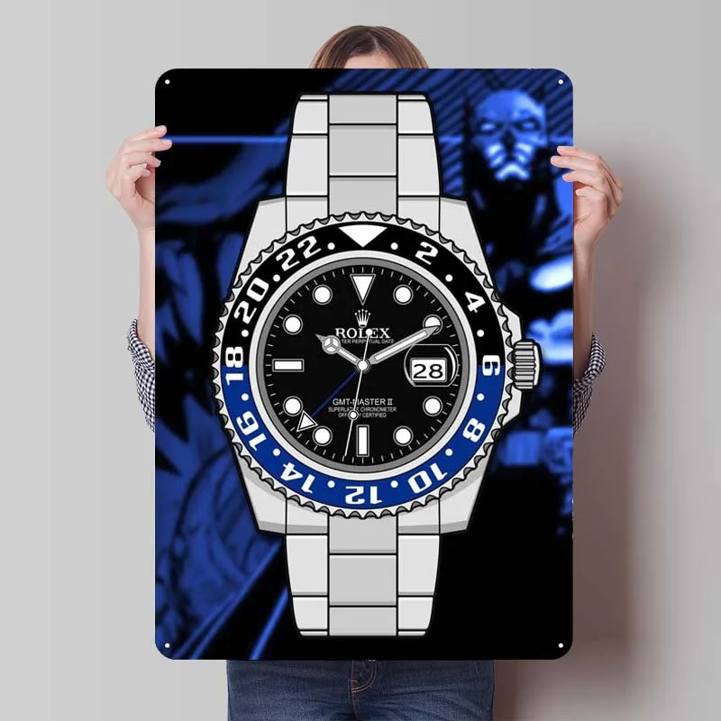 Submariner GMT Tinplate Sign Watch Metal Poster Home Decoration Accessories Retro Metal Sign Plaque for Wall Art Decoration Room