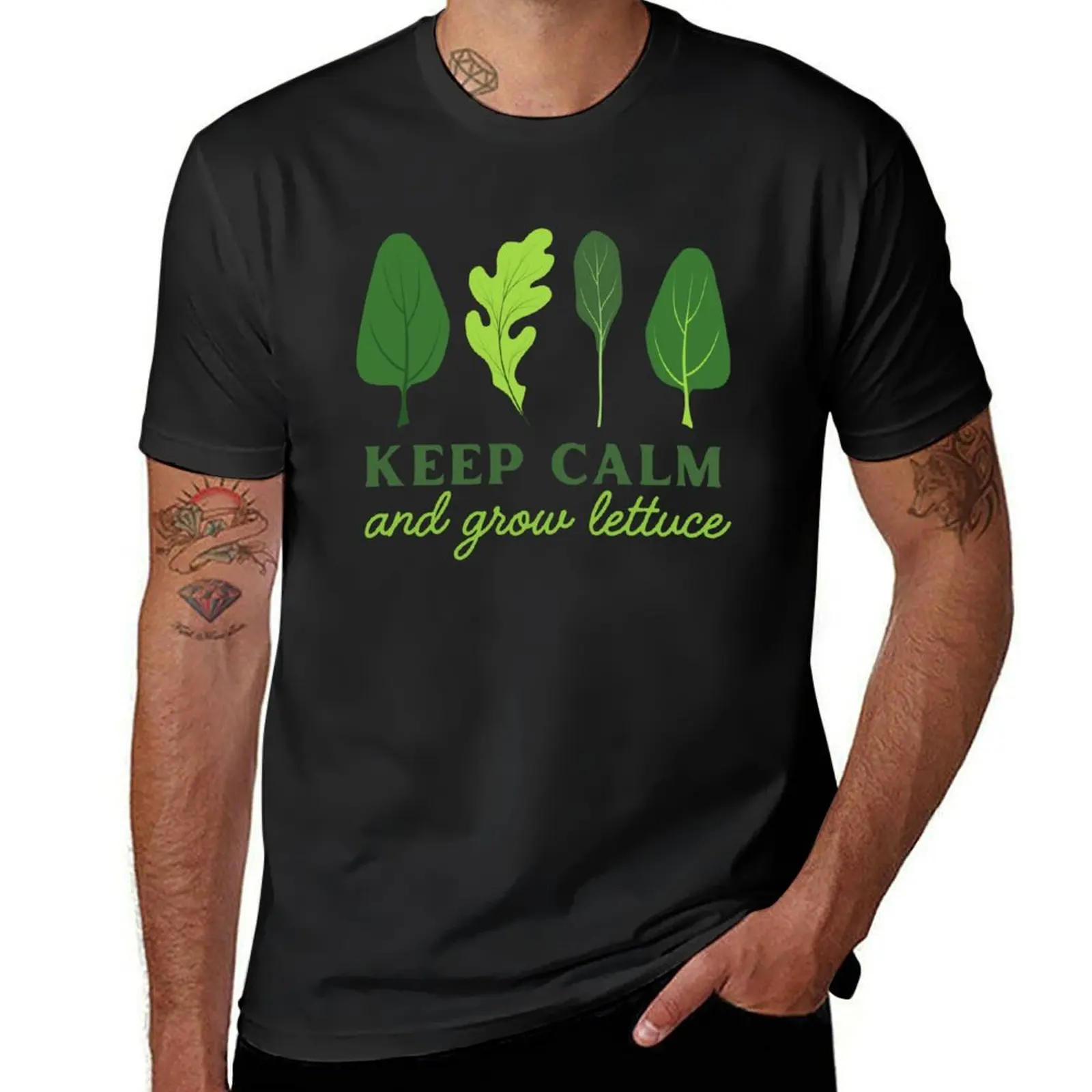 Keep Calm And Grow Lettuce T-Shirt plus sizes tees hippie clothes vintage t shirt for men