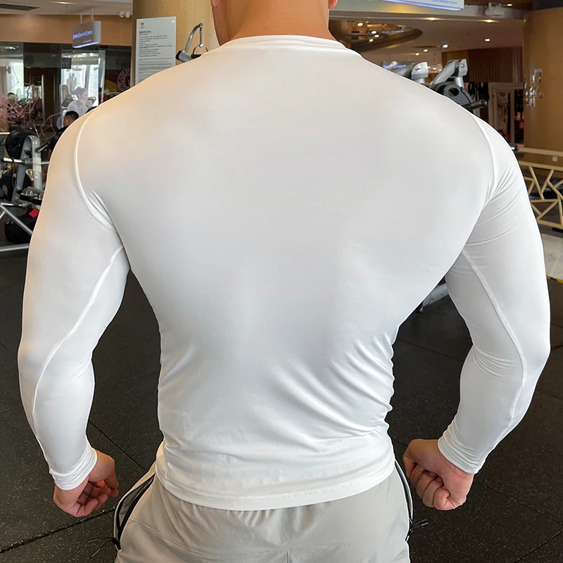 Long Sleeve Fitness basketball Running tight Men spandex Bodybuilding Sports shirts Gym training Compression T shirts Sport