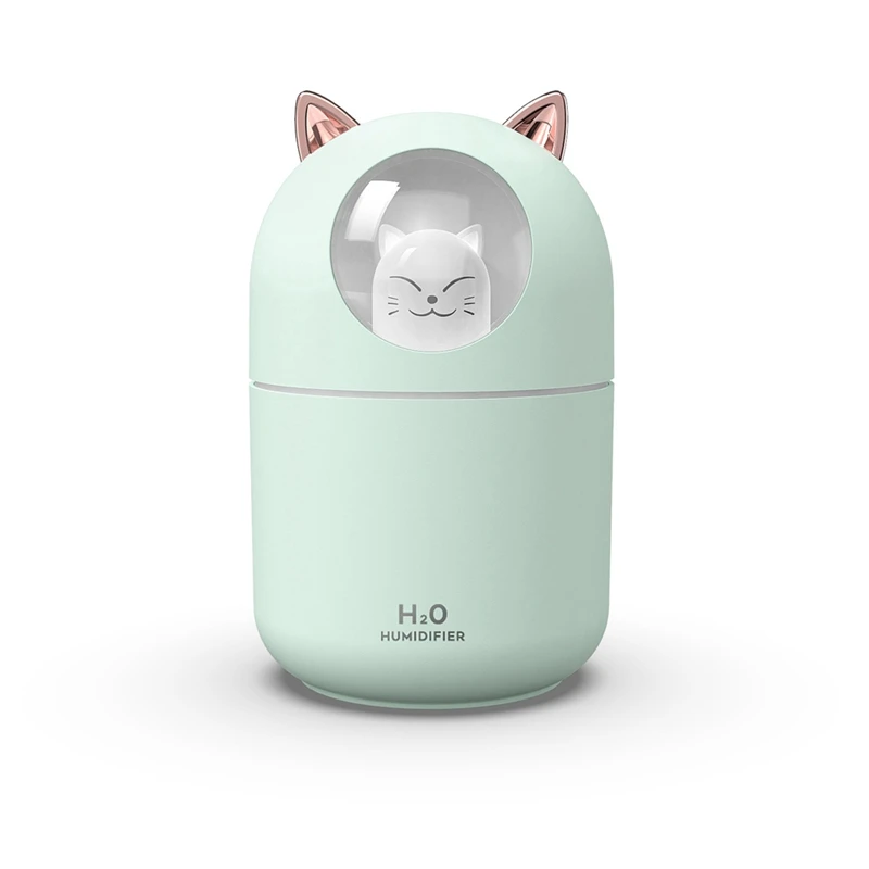 

Portable Small Humidifier 300Ml Mini Cool Mist Humidifier With Night Light USB Personal Humidifier Auto Shut-Off