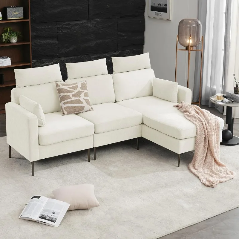 90.6'' Oversized Convertible Sectional Couches for Living Room, 3 Seat Large Modular Sectional Sofa, High Back Modern L Sh