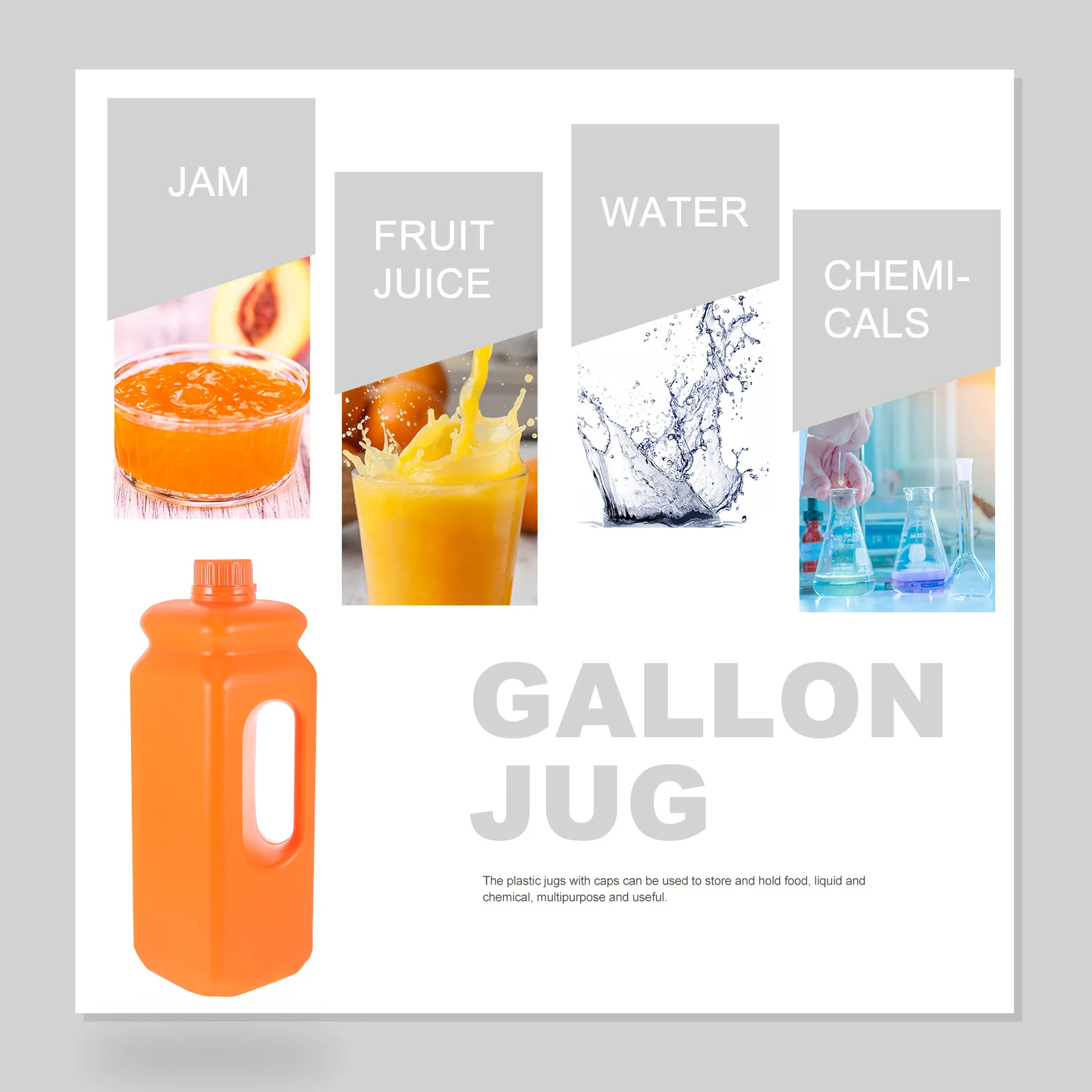 

2Pcs Plastic Gallon Water Jug Leak-Proof Storage Container Reusable Large Capacity Ergonomic Handle Multipurpose