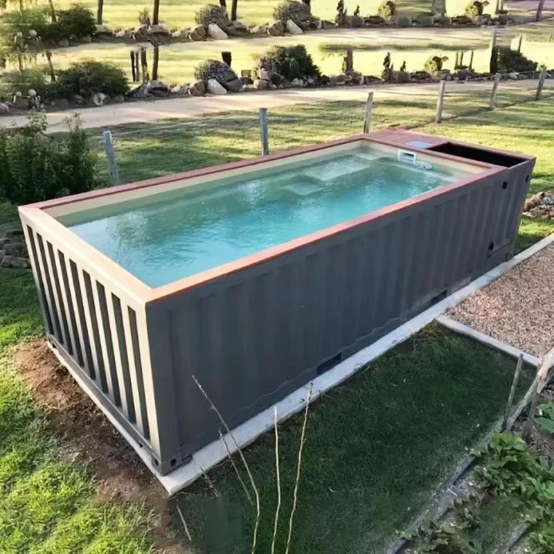 Modular Shipping Container Plunge Pool, Durable Outdoor Container Swimming Pool for Home Vacation