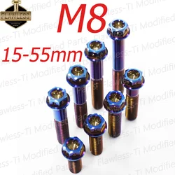 FLAWLESSTI M8×20-55 Gr5 Titanium Bolts Front Rear Shock Exhauts Pipe Brake Caliper Bolt For Yamaha Xmax 300 Vespa Sprint 150