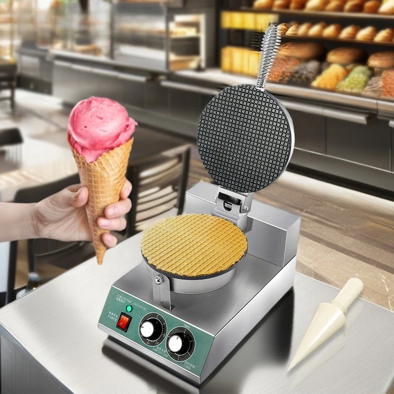 Commercial 220V high-efficiency non-stick electric ice cream waffle cone street food