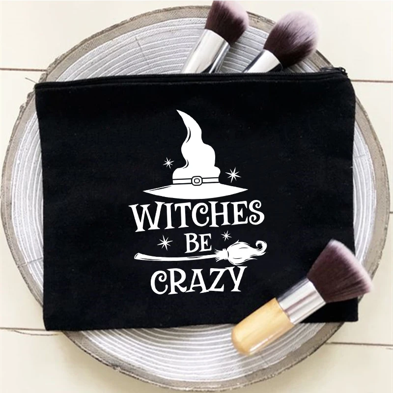 Bad Witch Portable Cosmetic Bag Toiletries Organizer  Pencil Bag Best Gift Female Halloween Theme Party Purse Clutch Makeup Case