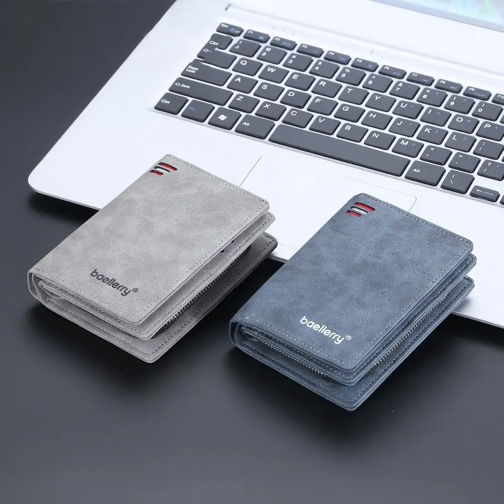 

Fashion Solid Color Men's Short Wallet Waterproof Leisure 2 Fold Purse Wear-resistant Contracted Male Coin Pocket Male