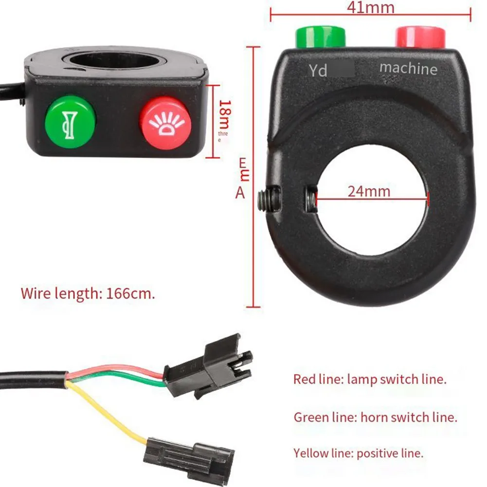 

Dual Function Combination Switch Headlight Switch High Quality Ebike Electric Scooter Handlebar Switch Control Multi Functional