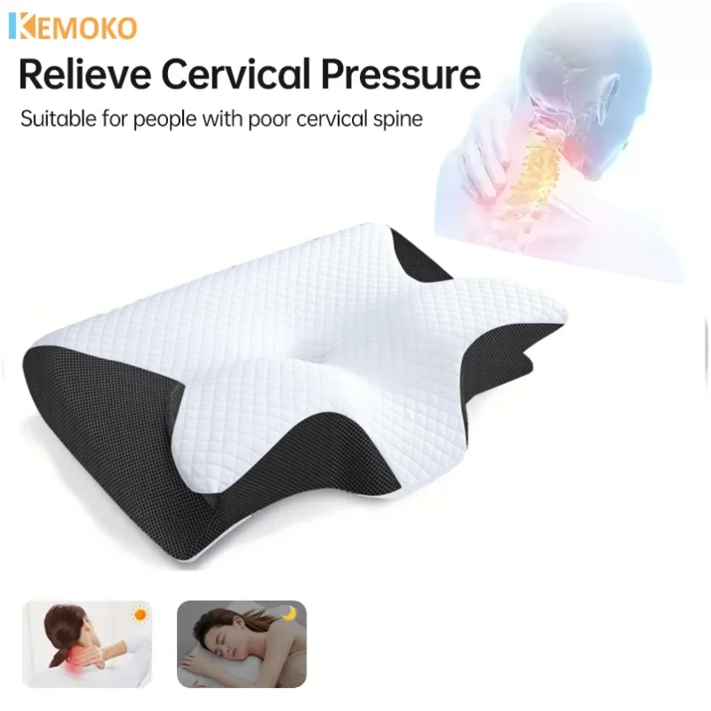 

Memory Foam Cervical Pillow Butterfly Shaped Ergonomic Contour Orthopedic Pillow Neck Pain Contoured Support Pillows Neck Pillow