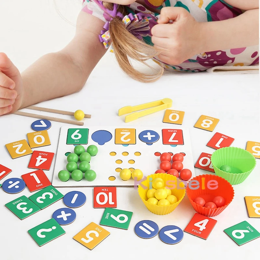 Crianças clipe contas aprendizagem matemática brinquedo cor cognição matemática aritmética emparelhamento educação precoce montessori matemática brinquedos