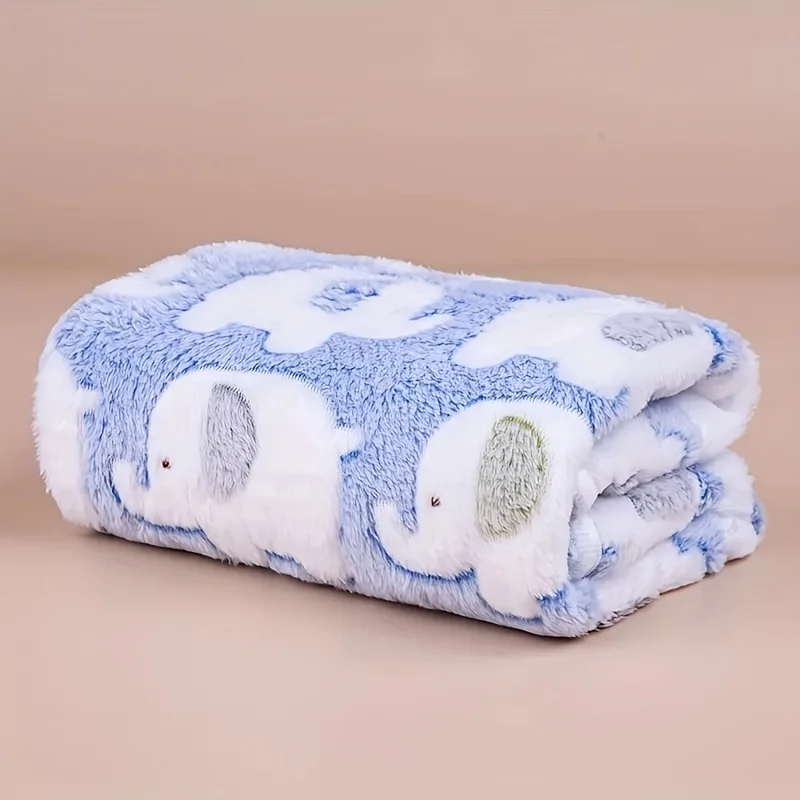 Manta suave y acogedora de elefante de dibujos animados para perros y gatos, manta de franela para cachorros y gatitos, tamaño Universal, regalo de Navidad