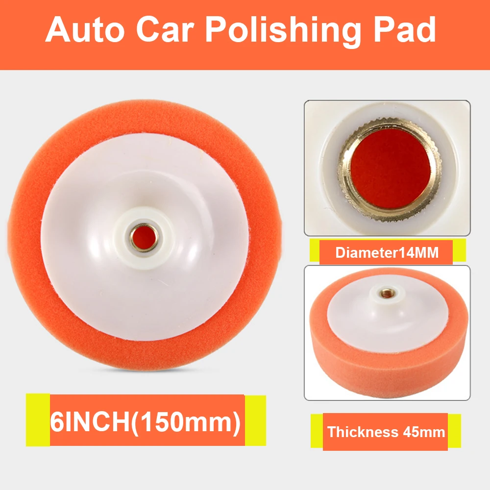 6 Inch Car Polishing Pads Sponges Buffing Pads Automotive Wax Polisher Wheel Sanding Buffing Polishing Tools , M14