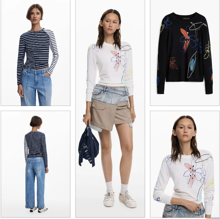Spain Foreign trade new multi-color print, soft and comfortable, long sleeve knitwear, women's long sleeve shirt T-shirt