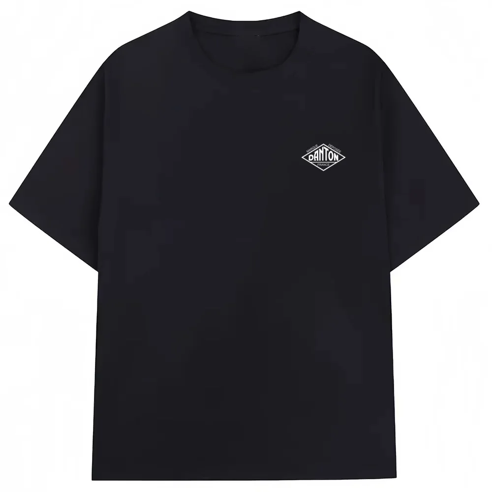 Camiseta Clássica de Algodão com Bordado para Casal, Modelo Solto e Simples, Manga Curta, Unissex, Exportada para o Japão, Nova Coleção 2026