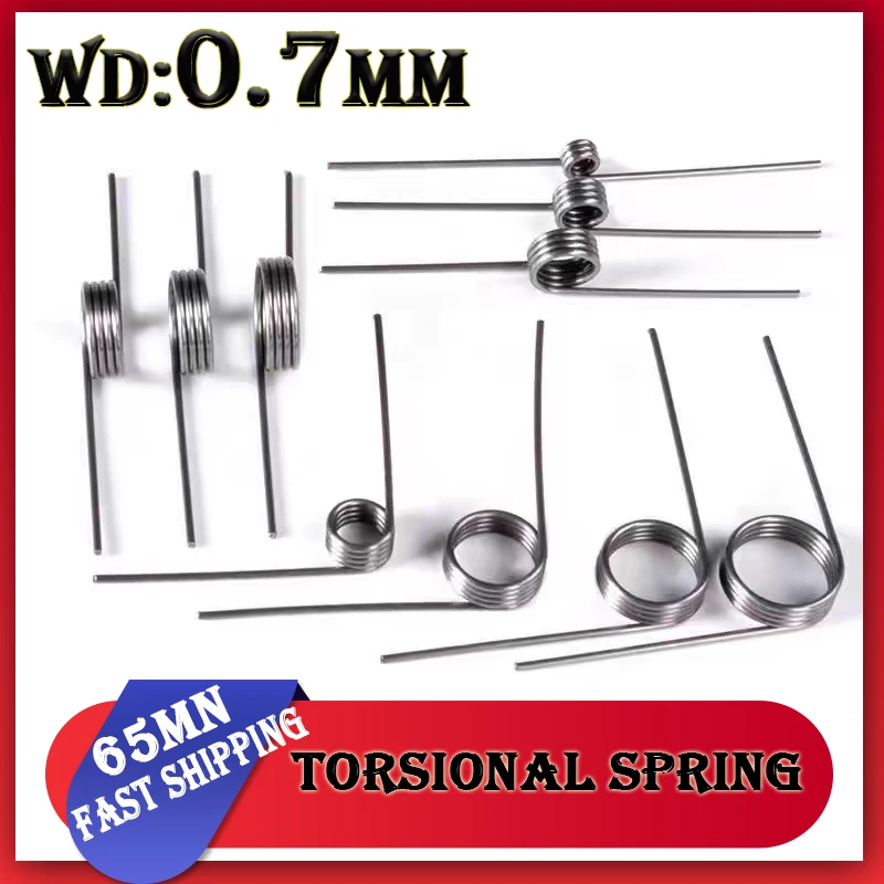 65Mn V‑Shaped Torsion Spring 0.7mm Wire Dia Reset Small Torsion Spring 10Pcs Customizable Hardware Parts