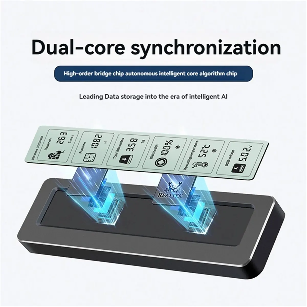 Y96A M2 NVMe Enclosure USB 3.2 Gen2 10Gbps PCIe SSD Box M.2 NVMe SSD Case Intelligent Digital Health Monitoring M.2 SSD Case