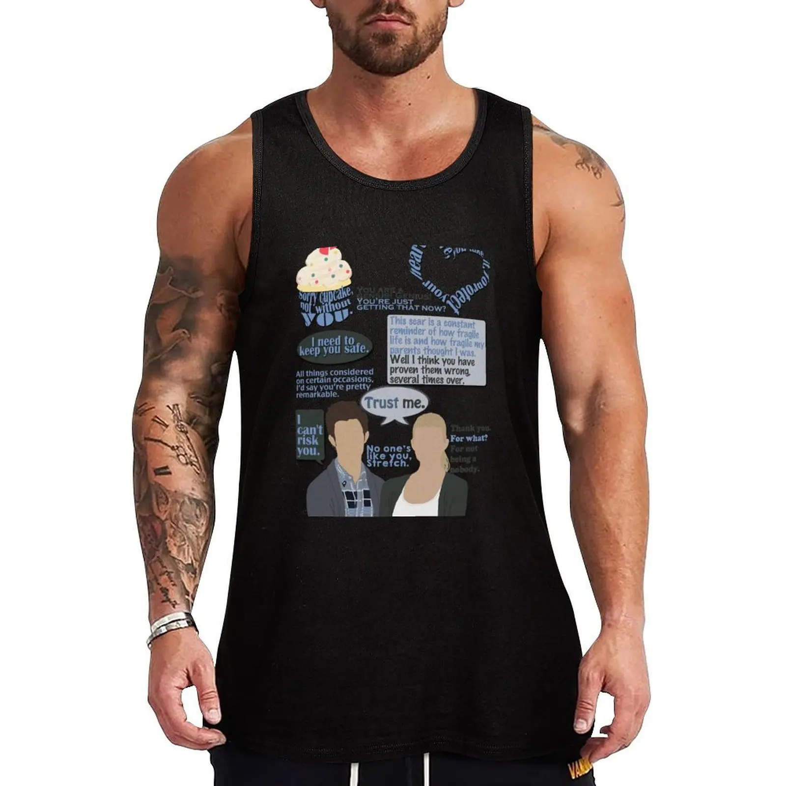 

Camsten Quotes Tank Top sleeveless shirts plain t-shirt Men's summer t-shirt