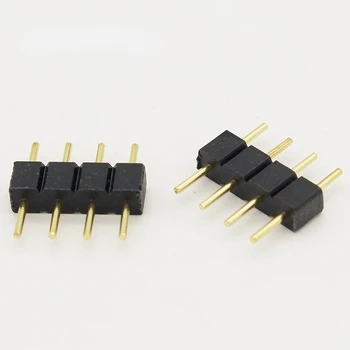 10 adet/grup 4 Pin RGB konnektör adaptörü pin iğne erkek tipi çift 4pin, RGB 5050 3528 LED şerit DIY ışıkları eklemek