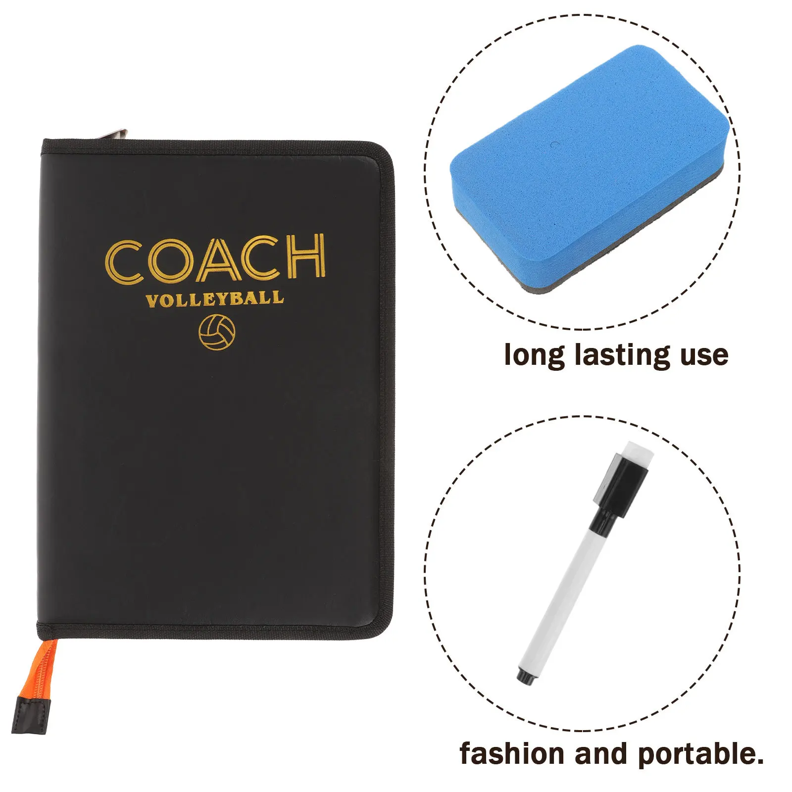 

Тактическая тренировочная доска из искусственной кожи с застежкой-молнией, портативный тренерский буфер обмена для баскетбола, футбола, волейбола, футбола, спортивного обучения