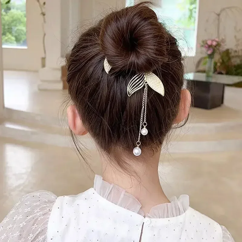 Shiny Angel Wing Animal Ears Baby Hair Clip, Elegant Tassel Pearl Hairpins, Ponytail Headband para Mulheres e Meninas, Kids Hair Accessories