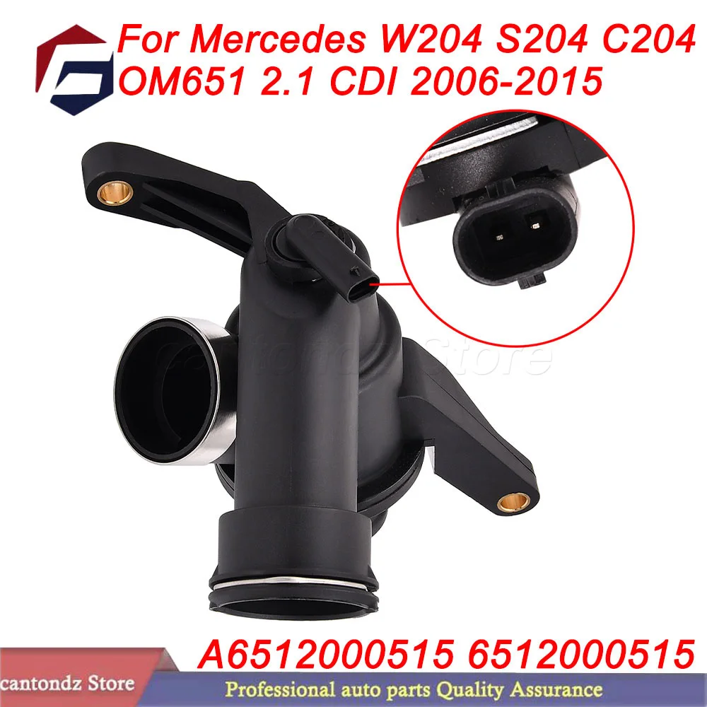 For Mercedes W204 S204 C204 X204 OM651 2006-2015 Engine Coolant Thermostat Housing A6512000515 Replacement Part