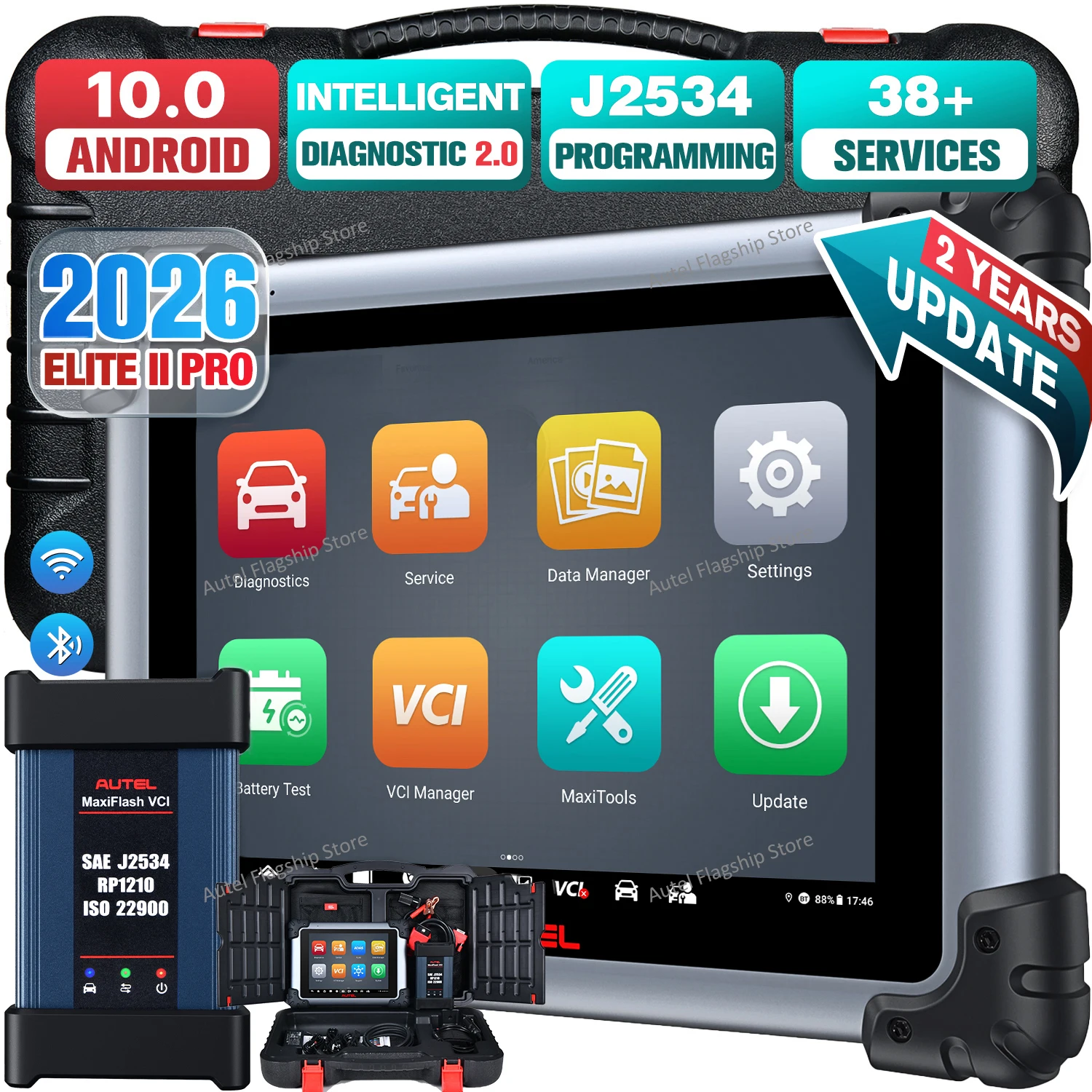 Autel MaxiSys Elite II Pro outils de Diagnostic ultra J2534 ECU programmation codage scanner automatique comme moteur MS919 TruSpeed peut FD DoIP 9