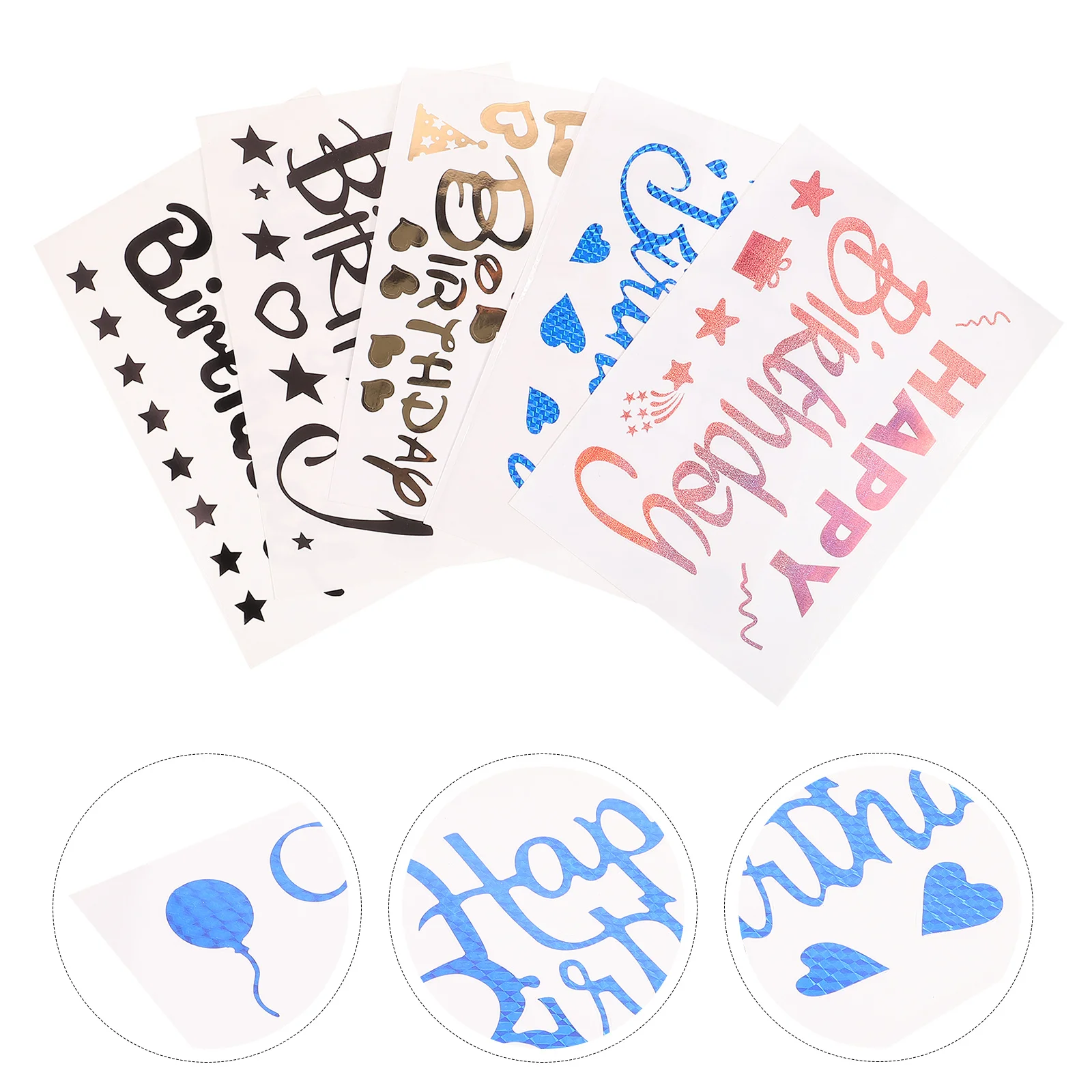 

5 шт., наклейки на день рождения, красные, розовые наклейки для торта, воздушный шар, настенные украшения для вечеринки, праздничный орнамент