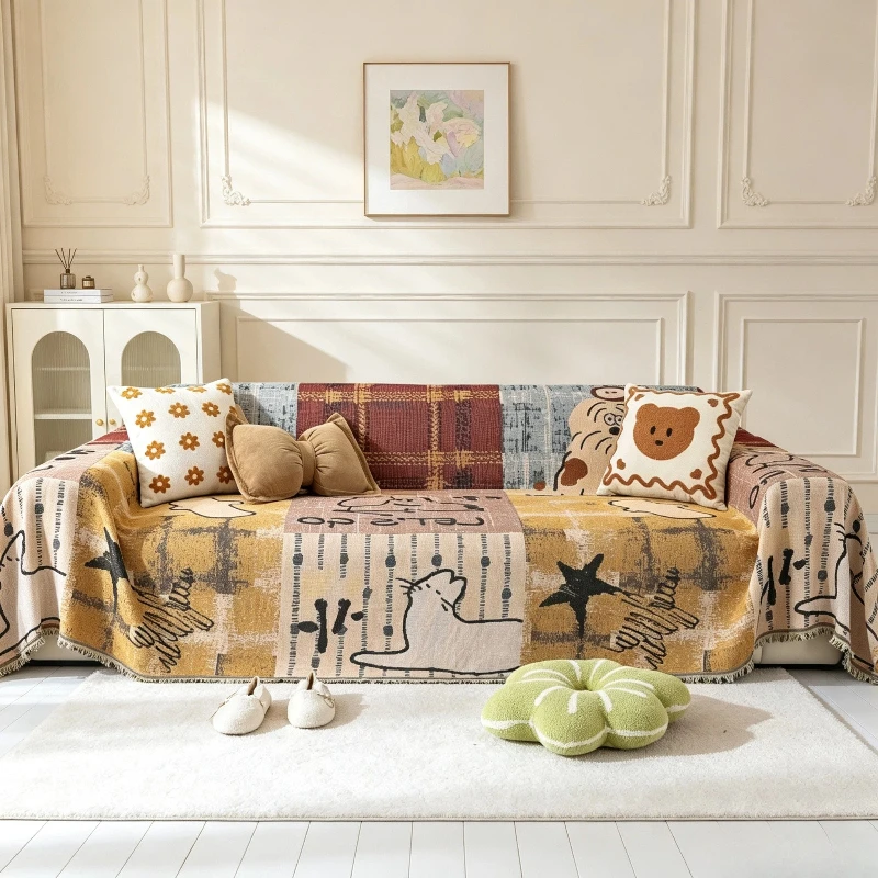 Living Room Sofa Cover All Inclusive Set Anti Cat Scratch Pad Set Full Set Of Sofa Cover Fabric Suitable For All Seasons