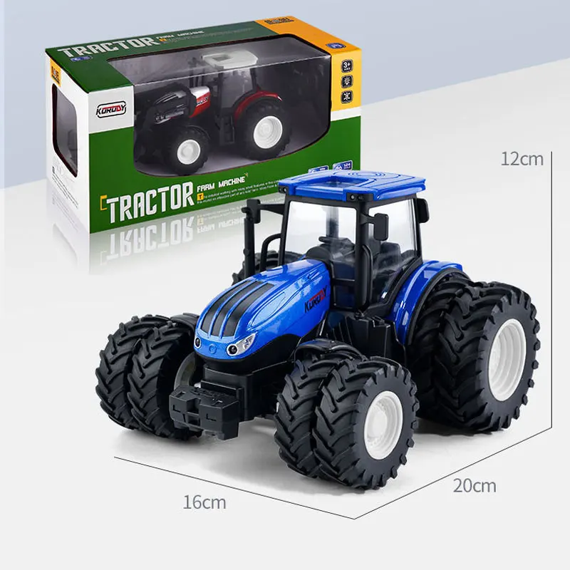 Coche de Control remoto para niños, tractor agrícola, remolque LED, Radio de 27MHZ, camiones de aleación, juguete electrónico, regalo para niños, 1:16