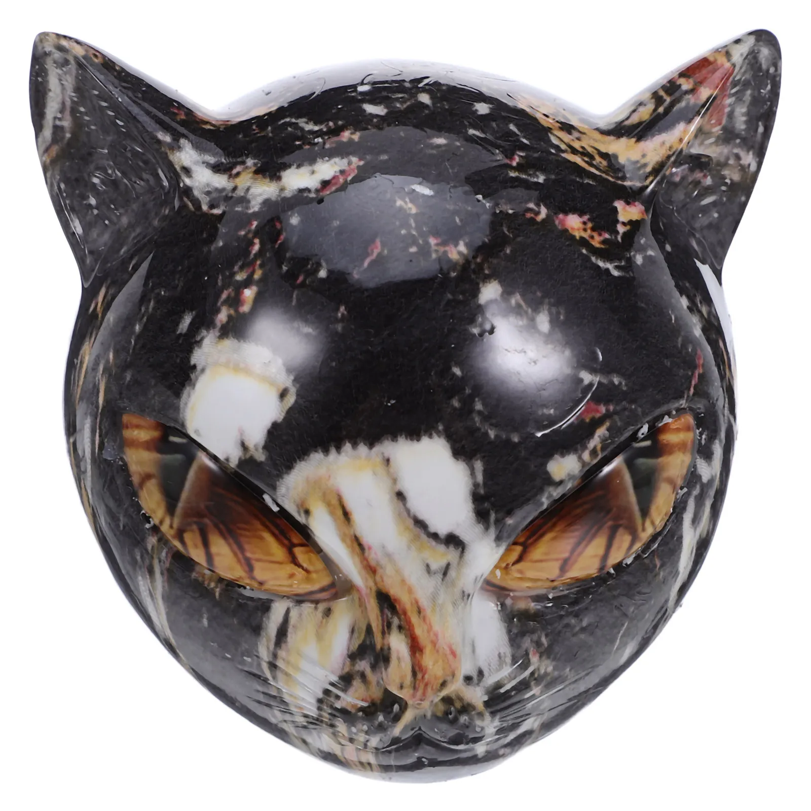 

Luxury Resin Cat Sculpture Sleek Carved Cat Head Statue Desktop Ornament Home Office Bookshelf Decorative Animal Design
