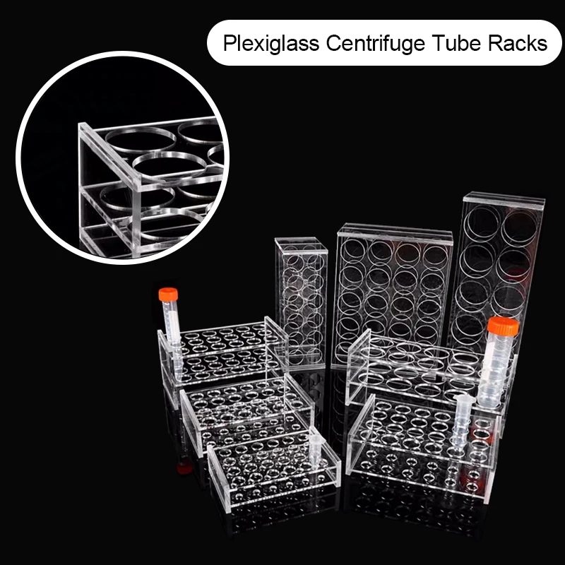 1.5ml/5ml/7-10ml/10-15ml/50ml Plexiglass Rack 8/24holes For Centrifuge Tube Transparent Plexiglass Acrylic Organic Glass