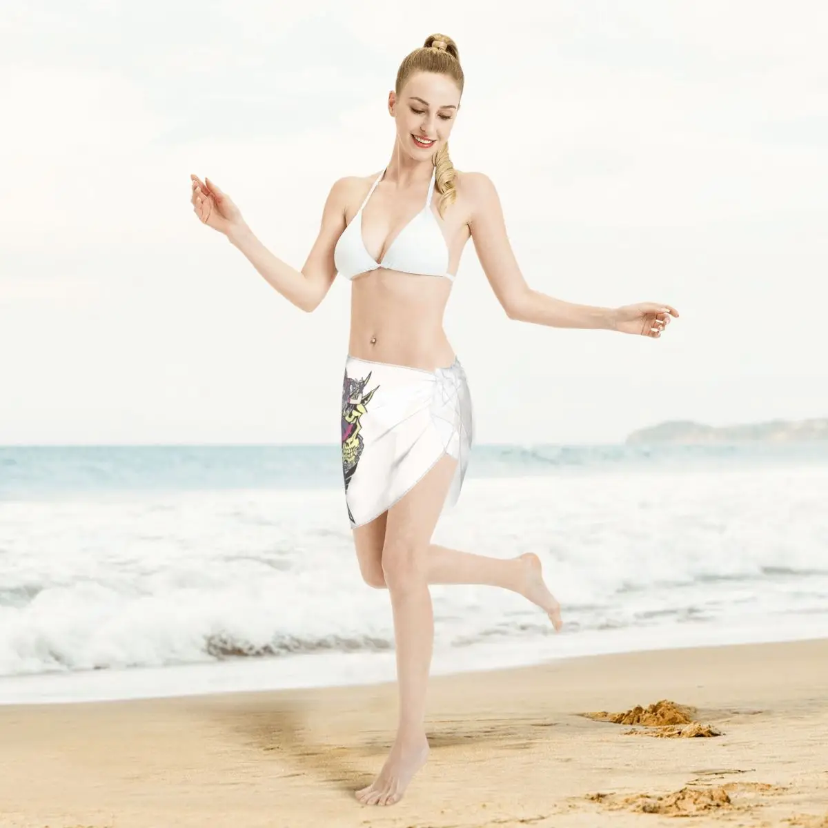 Benutzerdefinierte für Bademode Babymetal Frauen kurze Sarongs Strand Wrap Frauen Strand Bikini Wrap Pop Musik Star Sarongs Badeanzug Coverup