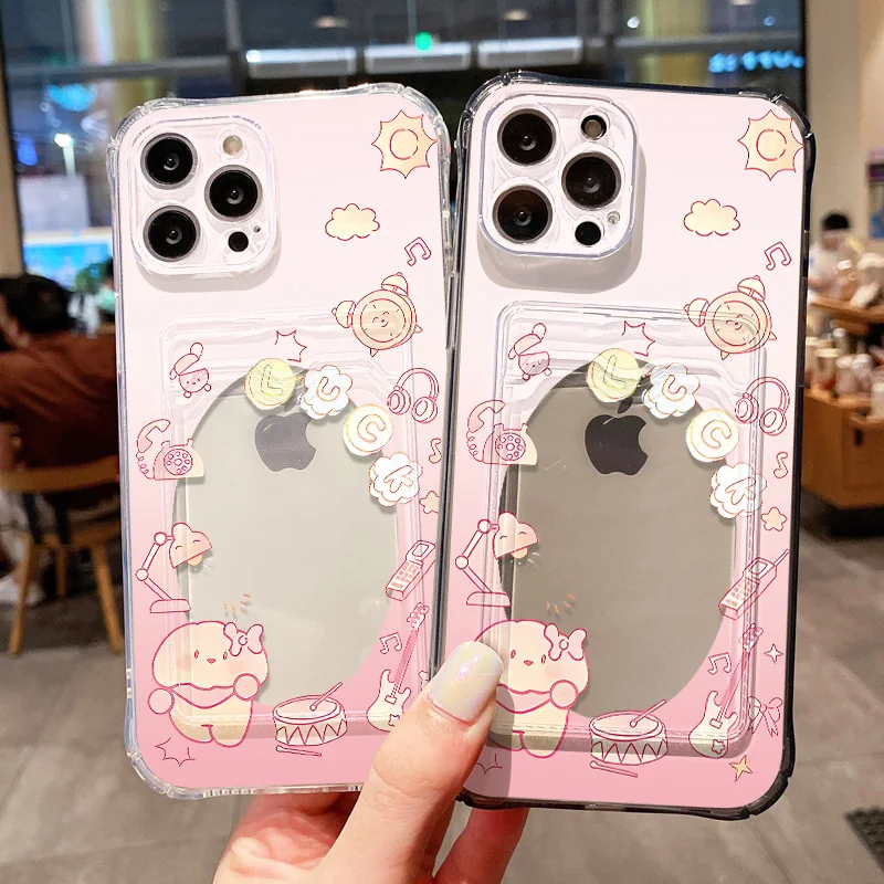 S25 Ultra Case For Samsung A56 A55 5G A54 A53 A36 A35 A34 A33 A26 A16 A15 A13 S24 S23 S22 Plus Card Slots Cartoon Soft TPU Cover