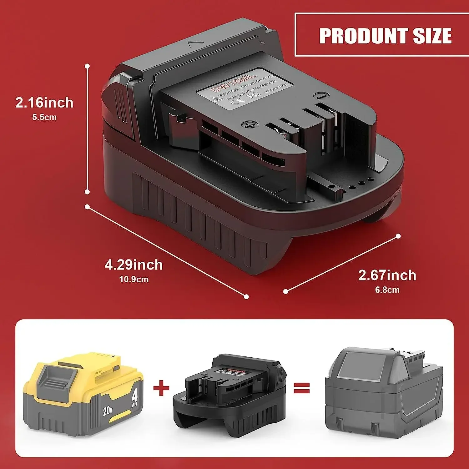 Adaptateur de batterie pour Dewalt vers Milwaukee, conversion pour DeWalt 18V Lithium 24.com vers Milwaukee 18V, outils électriques sans fil