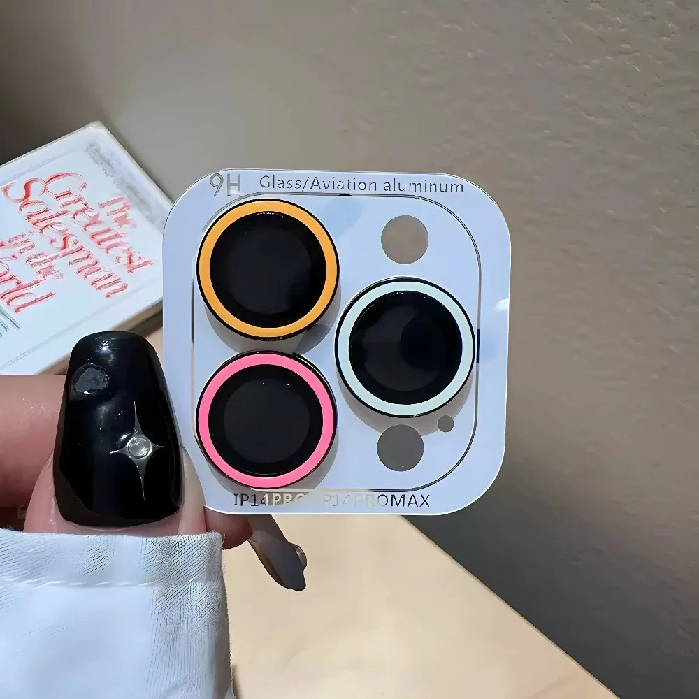 2-3Pcs Luxus Fluoreszenz Keramik Kamera Schützen Kappe Für IPhone 17Pro Max Air 16 15 14 13 plus Ring Objektiv Anti-scratch Glas Kappe