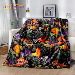 Monster Truck 3D Monster Jam Cartoon Soft Blankets,Keep Warm Throw Blanket Comfortable Blanket for Picnic Beds Sofa Home Bedroom