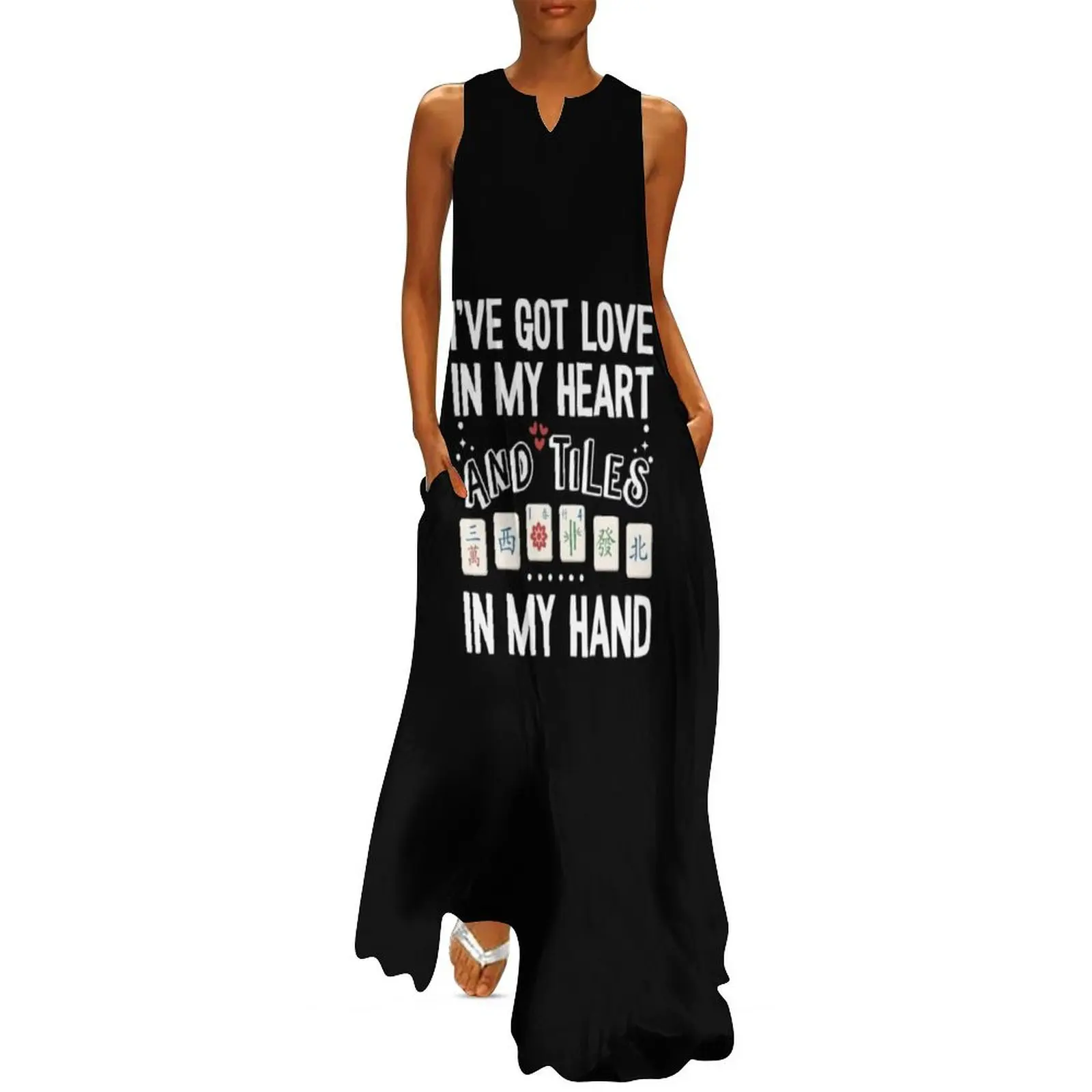 Got Love In My Heart And Tiles In My Hand Mahjongg Game Long Dress dress for women bandage dress