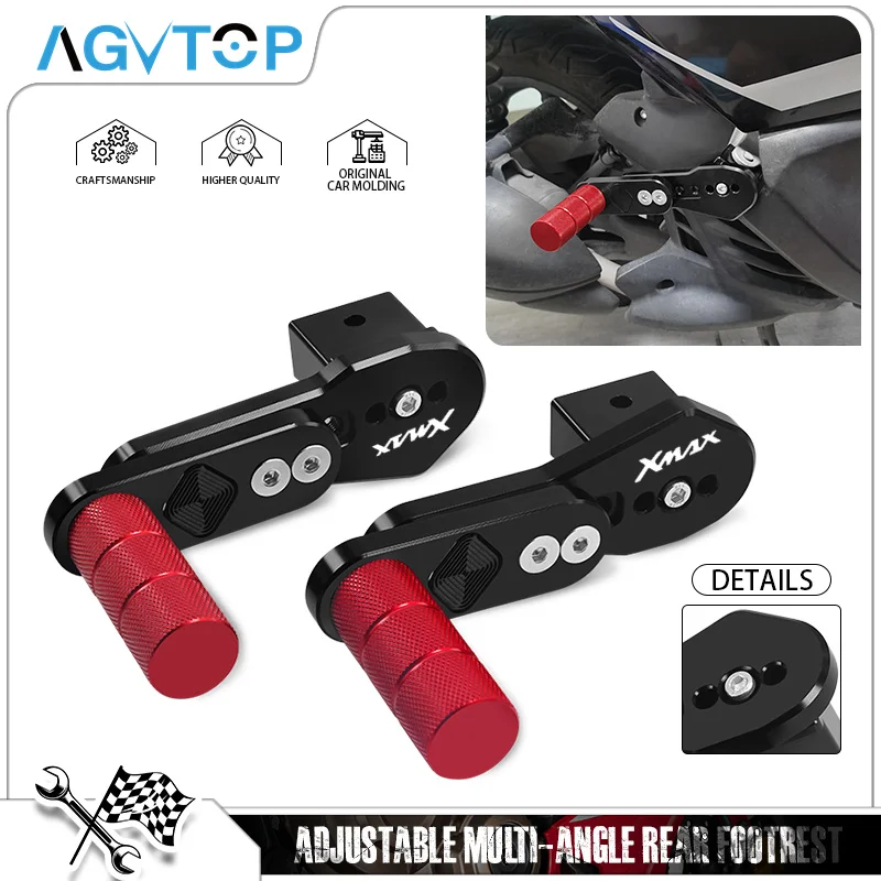 

For TMAX530 TMAX560 XMAX400 300 XMAX125 250 NMAX155 NVX155 Motorcycle Adjustable Multi-angle Telescopic Rear Footpegs Pedals