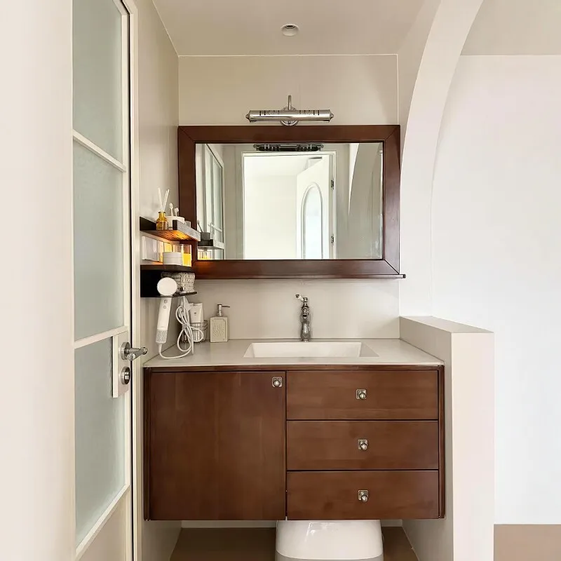 

Тумба для ванной, раковина, подвесная раковина, тумба для ванной из орехового дерева.