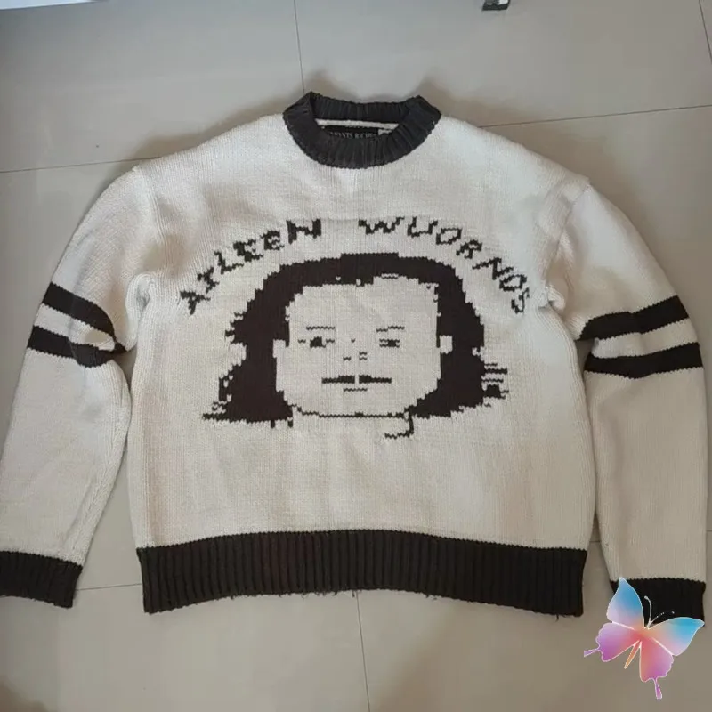 

FW24 Winter Cartoon Portrait Color Block ERD Sweater Casual Loose Men Women Enfants Riches Dprimes Thick Knitt Pullover