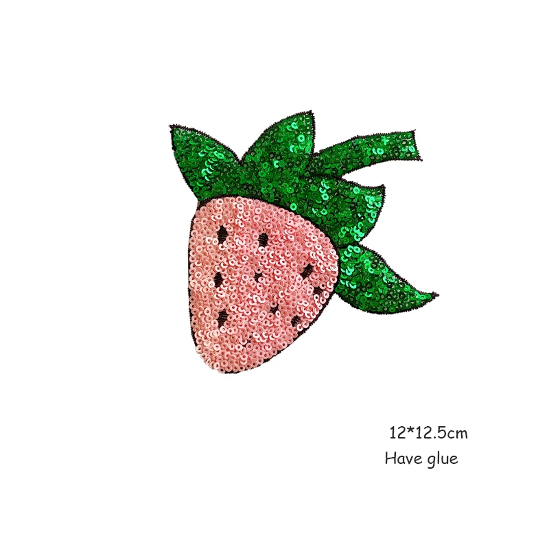 Wholesale patch badge strawberry watermelon embroidery patch cartoon animal embroidery badge parches termoadhesivos para ropa