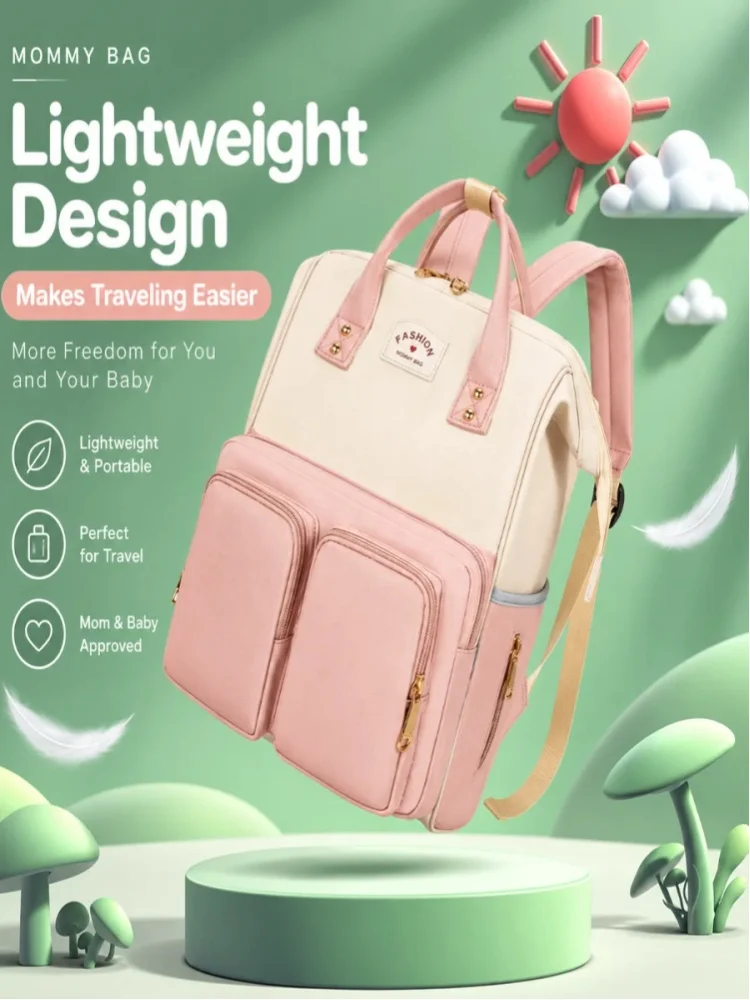Multifunktionale Wickeltasche mit Großer Kapazität, Doppelschulter-Mami-Tasche für Babypflege, Mutter-Kind-Ausflüge und Reisen
