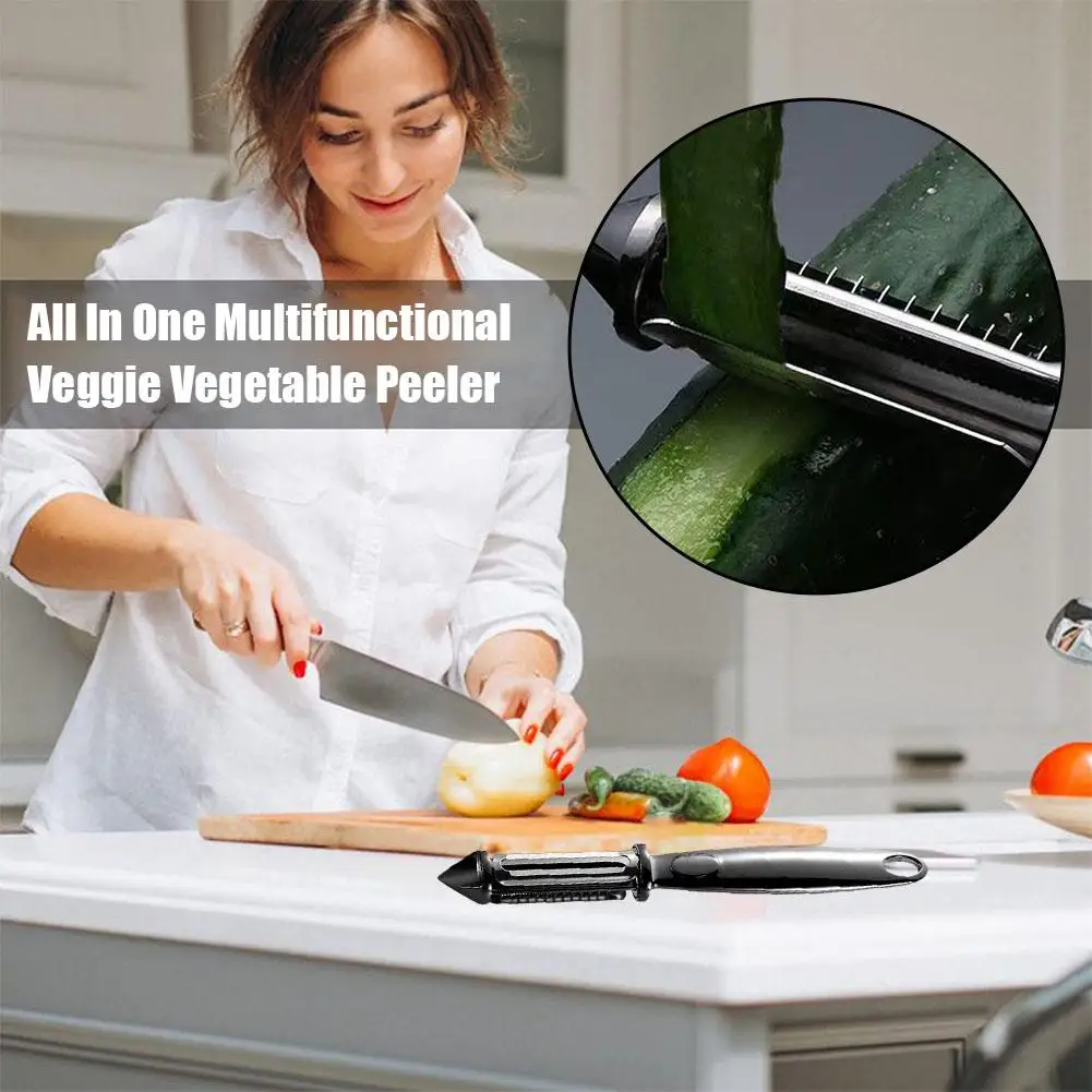 

3 In 1 Kitchen Vegetable Peeler Stainless Steel Shredded Peeler Fruit Multiple-Function Peeler Vegetable Planer And Househo O5Z2