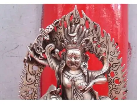 decoration copper silver factory outlets Tibetan Buddhist BRASS coated silver Palden Lhamo buddha statue 31cm